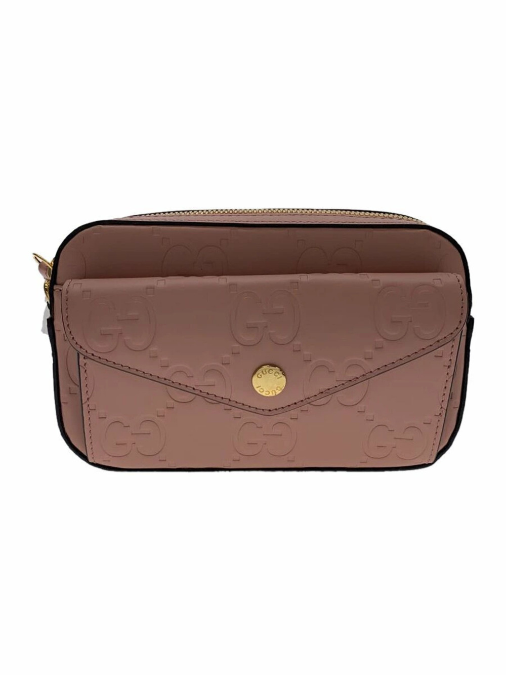 Gucci GG Debossed Leather Super Chain Wallet pink